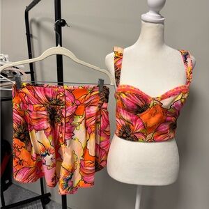 REVOLVE Vibrant Pink and Orange Top NWOT